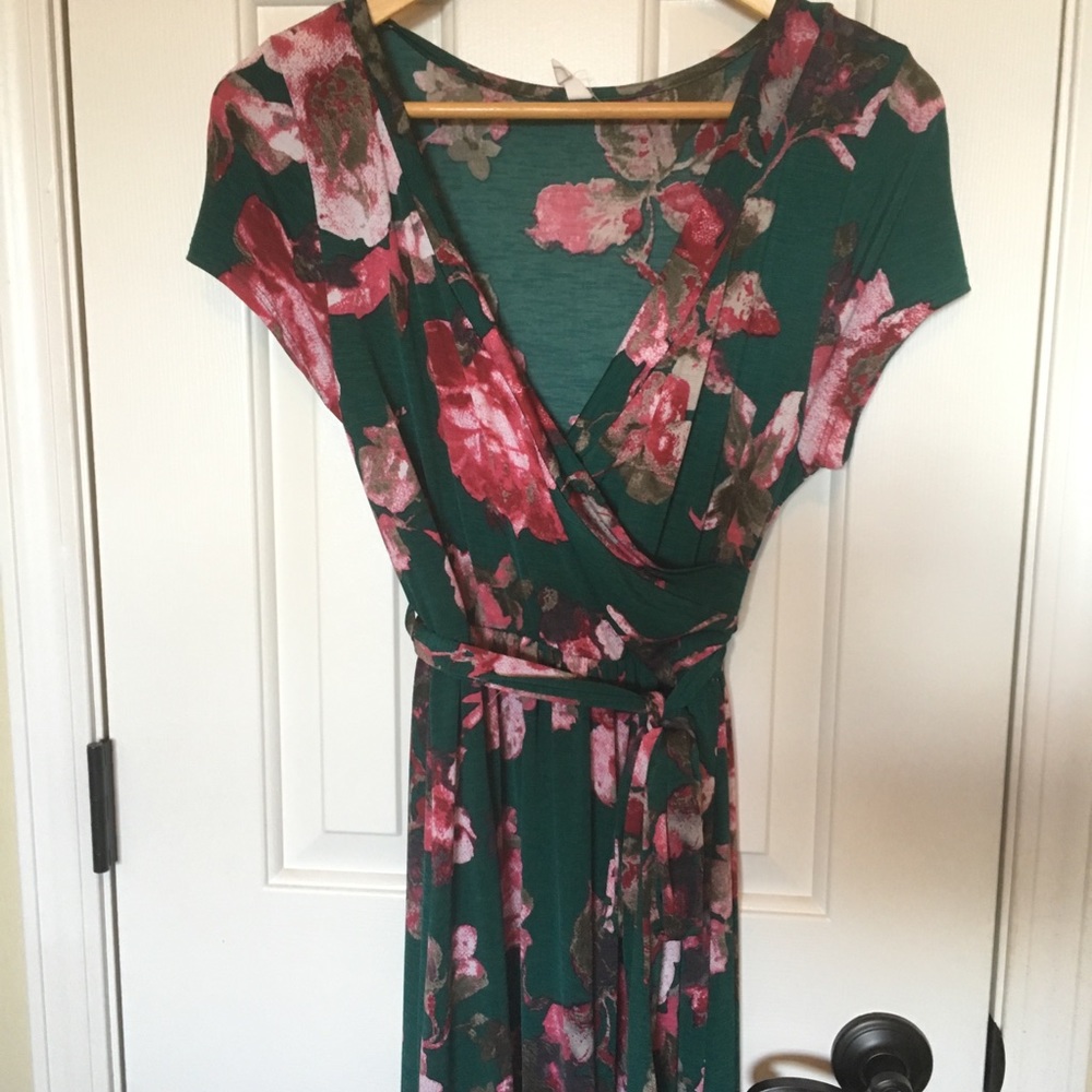 Floral maxi wrap dress